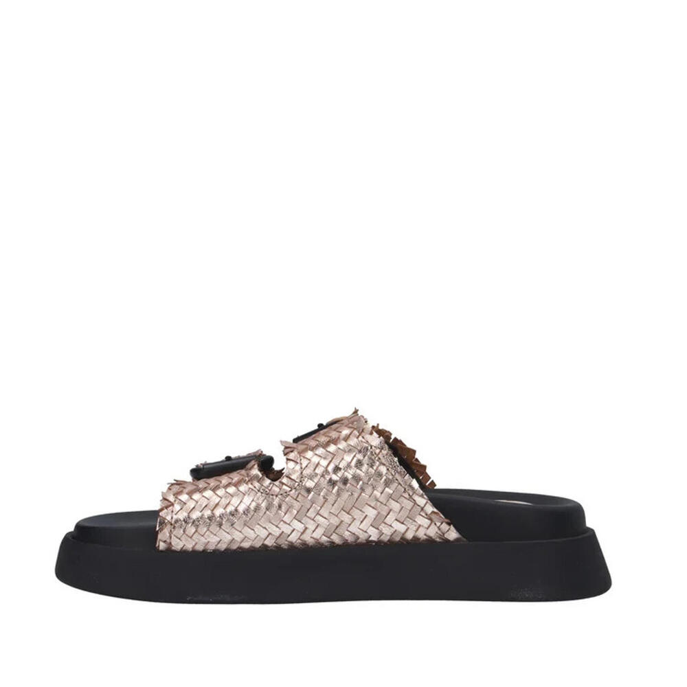 Italy Made CafeNoir  buckle woven flat Sandal size 39Euro New $176 msrp - Picture 2 of 9